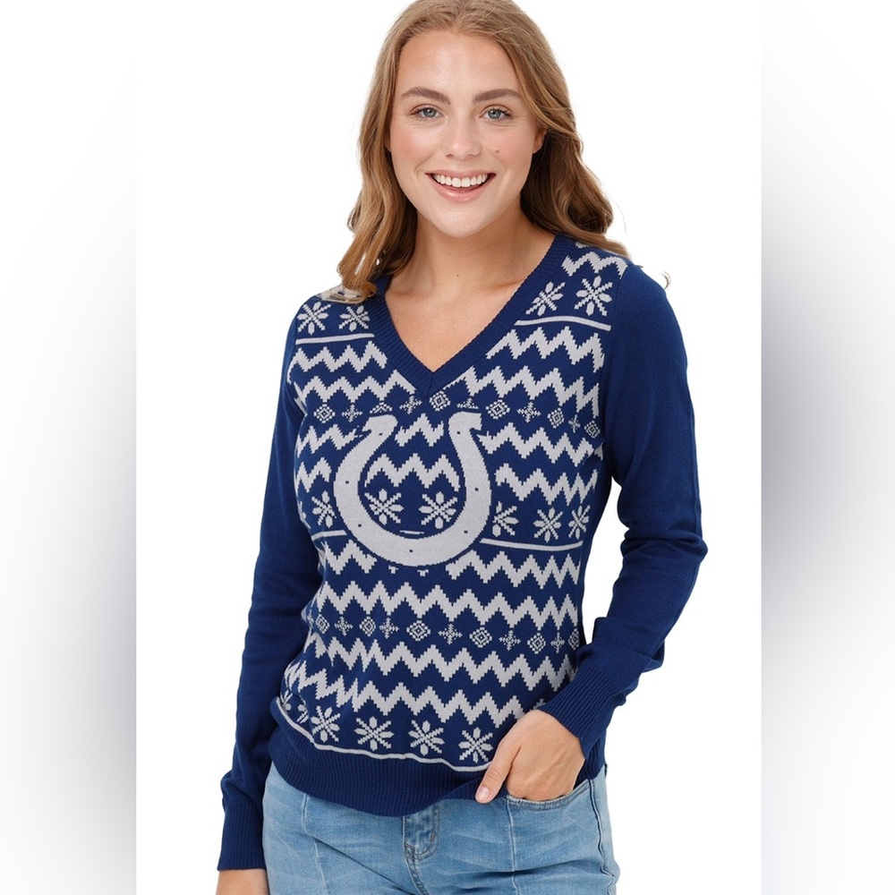NWT Indianapolis Colts Women’s FOCO Sweater~Ugly Christmas Sweater~Large~$60